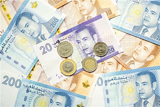 摩洛哥,货币,钱,多样,钞票,硬币