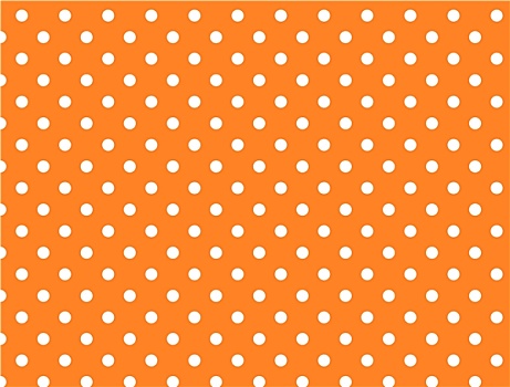 橙色背景,白色,圆点花纹
