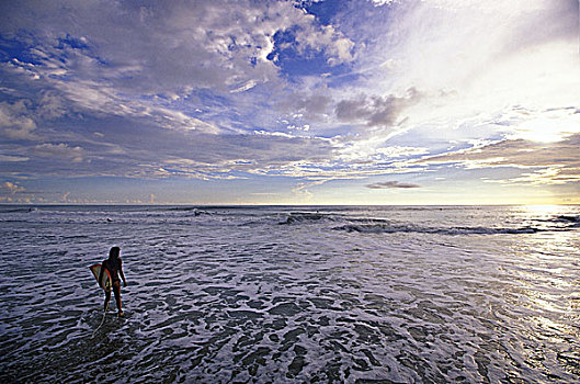 海滩,首映,冲浪,目的地,走,海洋,尼科亚,半岛,哥斯达黎加