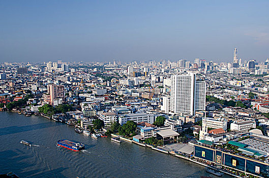 泰国,曼谷,市区,天际线,风景,湄南河