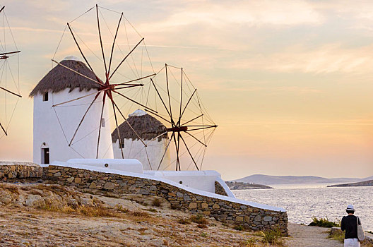米克诺斯岛,风车,希腊