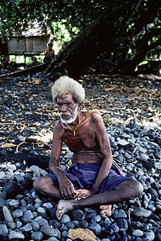 巴布亚新几内亚,群岛,长岛,老,纹身,乡村,男人
