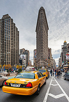 美国纽约街上的出租车