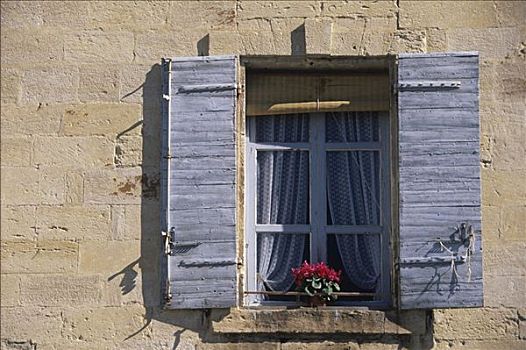 窗户,蓝色,百叶窗,法国,朗格多克-鲁西永大区