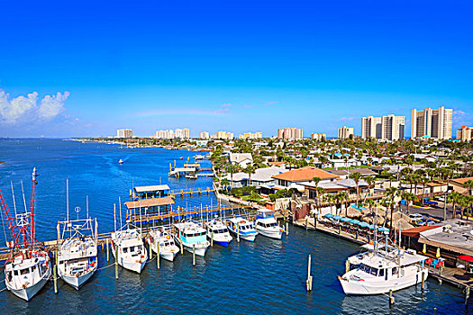 代托纳比奇,佛罗里达,俯视,港口,橙色,码头,美国