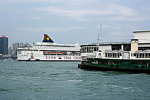 游船,星,渡轮,码头,维多利亚港,香港