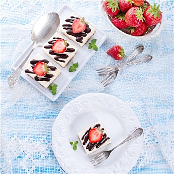 草莓,巧克力,芝士蛋糕
