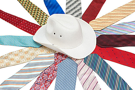白色,帽子,领带