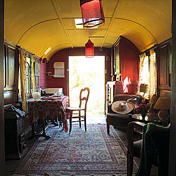 舒适,火车,东方,地毯,红灯笼,悬挂,黄色,天花板