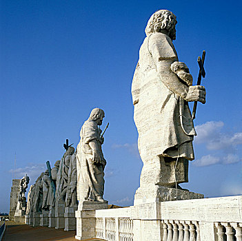 雕塑,屋顶,圣徒,大教堂,罗马,意大利,欧洲