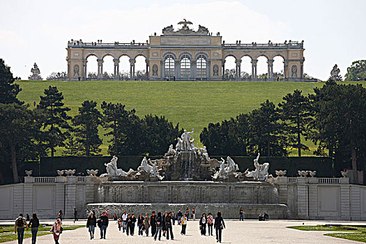 洛可可风格,海王星喷泉,美泉宫,维也纳,奥地利