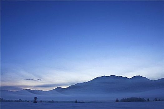 霜,巴伐利亚,山峦,阿尔卑斯山,科赫尔湖,上巴伐利亚,德国,冬天