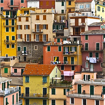 彩色,纹理,马纳罗拉,乡村,五渔村,意大利