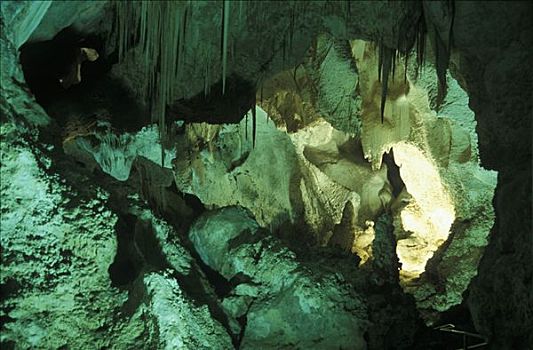 石笋,展示,洞穴,卡尔斯巴德洞穴国家公园,新墨西哥,美国