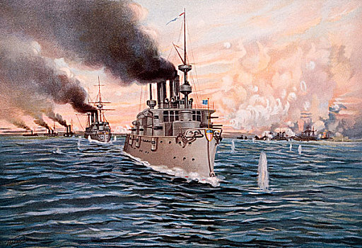 海战,菲律宾,美国,西班牙,第一,战争,1898年