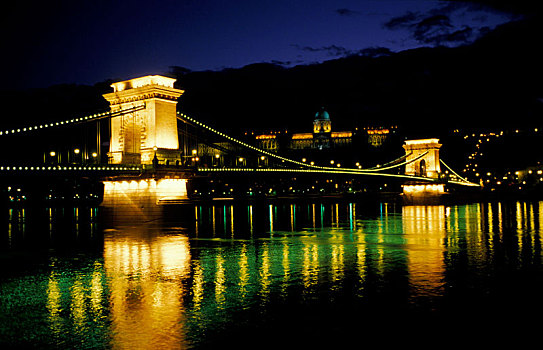链索桥,皇宫,多瑙河,布达佩斯,匈牙利