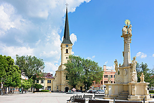 大广场,天主教,教堂,柱子,斯洛伐克