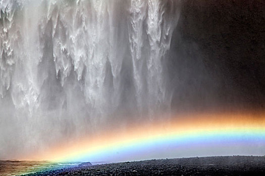 瀑布,彩虹,冰岛,欧洲
