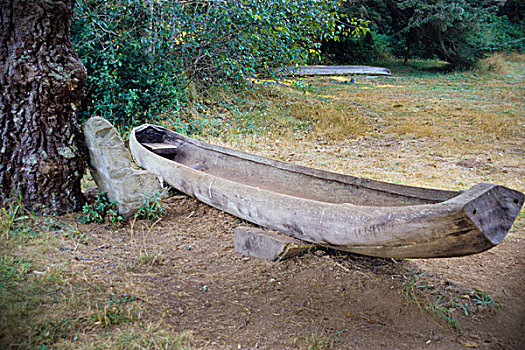 传统,独木舟,印第安人,北加州