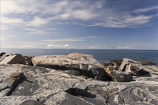 岩石,海岸线,岛屿,乔治亚湾,国家公园,安大略省,加拿大