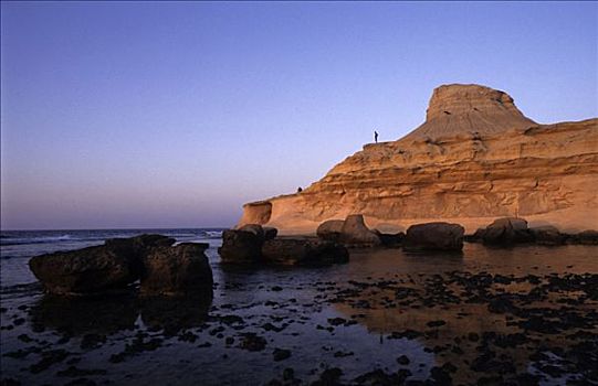岩石海岸,靠近,岛屿,马耳他
