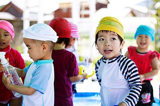 群體,小孩,日本人,學齡前