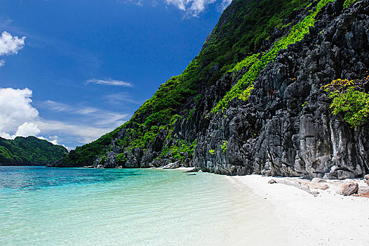 小,白沙滩,清晰,水,群岛,巴拉望岛,菲律宾,亚洲