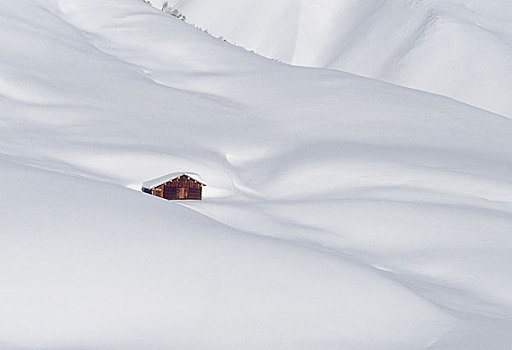 木屋,雪,阿尔卑斯山