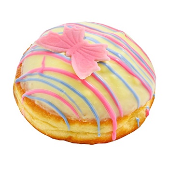 甜甜圈,粉色,蝴蝶