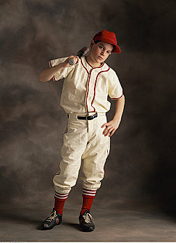 男孩,肖像,棒球服