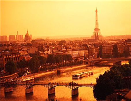 埃菲尔铁塔,艺术桥,巴黎,法国