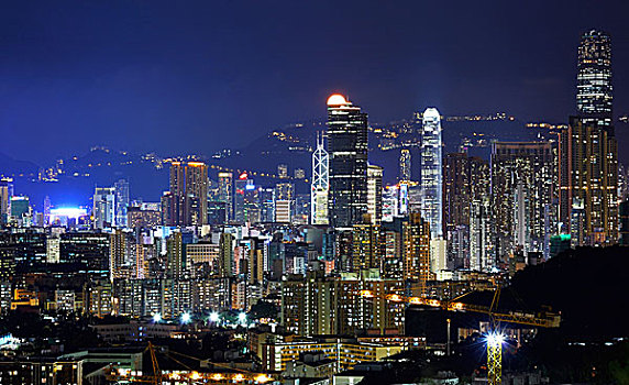 市区,香港,夜晚