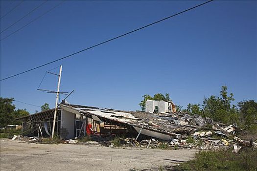 建筑,损坏,飓风,港口,硫,路易斯安那,美国