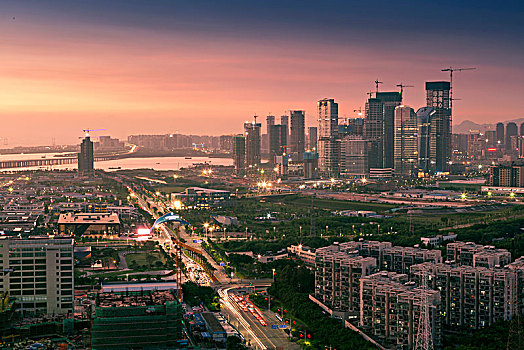 中国广东深圳前海自贸区都市风光