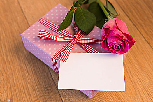 粉色,包装,礼物,留白,卡,粉红玫瑰