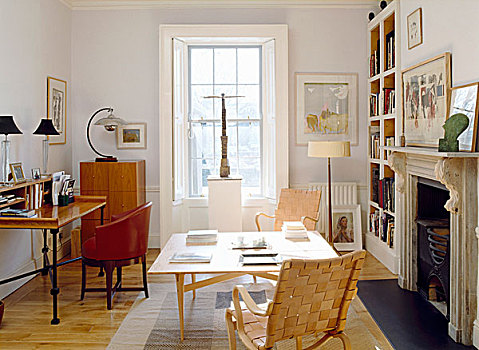 生活空间,橱柜,桌子,编织物,椅子,正面,壁炉