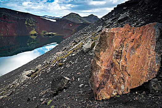 火山,火山口,兰德玛纳,自然,自然保护区,高地,冰岛,欧洲