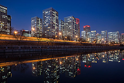 北京cbd地区夜景