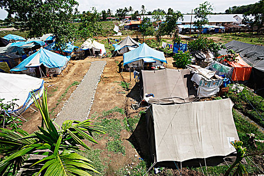 帐篷,暂时,蔽护,人,无家可归,印度洋,地震,海啸,靠近,省,印度尼西亚