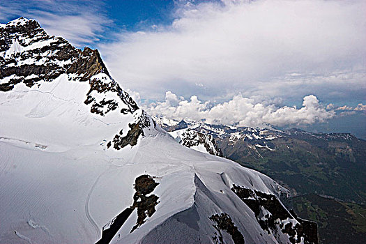 积雪,山峰,少女峰,伯恩高地,瑞士