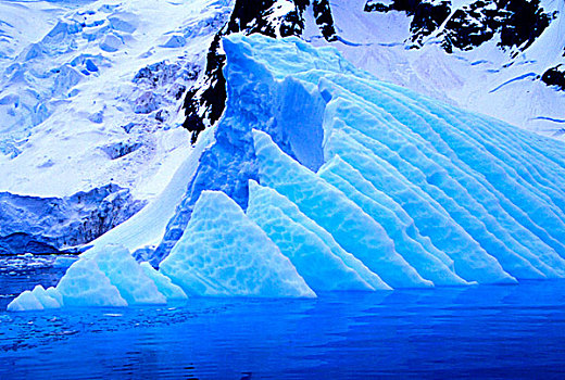 冰山,墓地,南极,蓝色