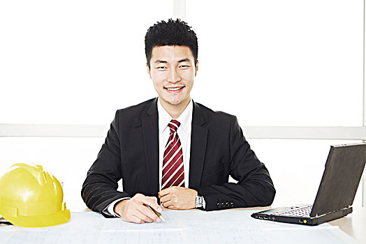 年輕,亞洲,商務,男人,現代辦公室