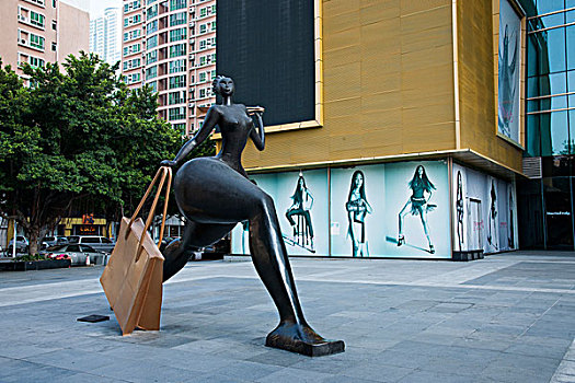 广东省深圳市华福路街道城市广场,购物,雕塑
