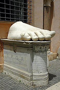 脚,巨大,雕塑,国家,起点,意大利,文化,罗马,艺术家