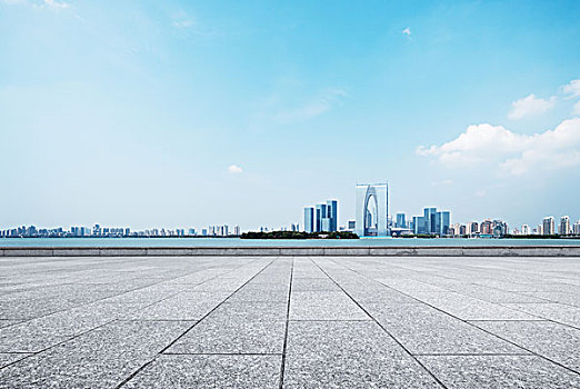 空,砖,地面,城市,现代