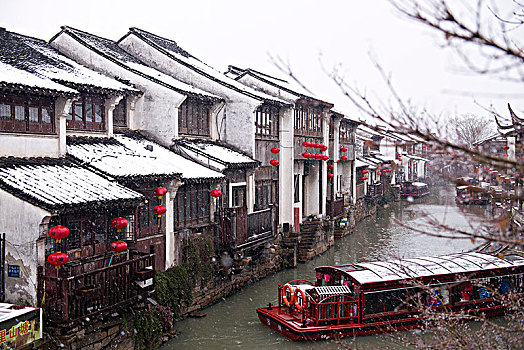 江南雪景,雪中山塘,山塘街雪景,姑苏雪景