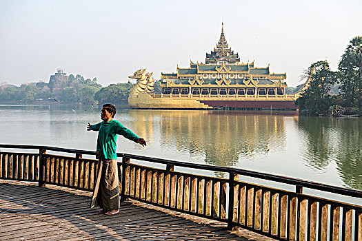 缅甸,男人,早晨,训练,皇家,驳船,宫殿