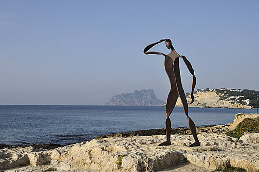 雕塑,白色海岸,阿利坎特,西班牙