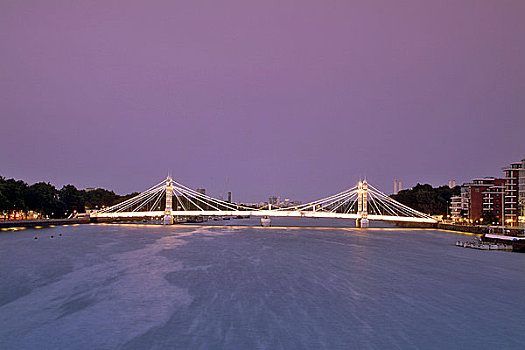 英格兰,伦敦,泰晤士河,桥,黄昏