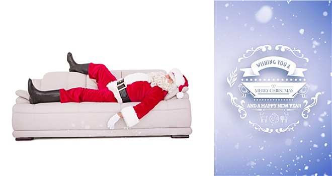 合成效果,图像,圣诞老人,睡觉,沙发